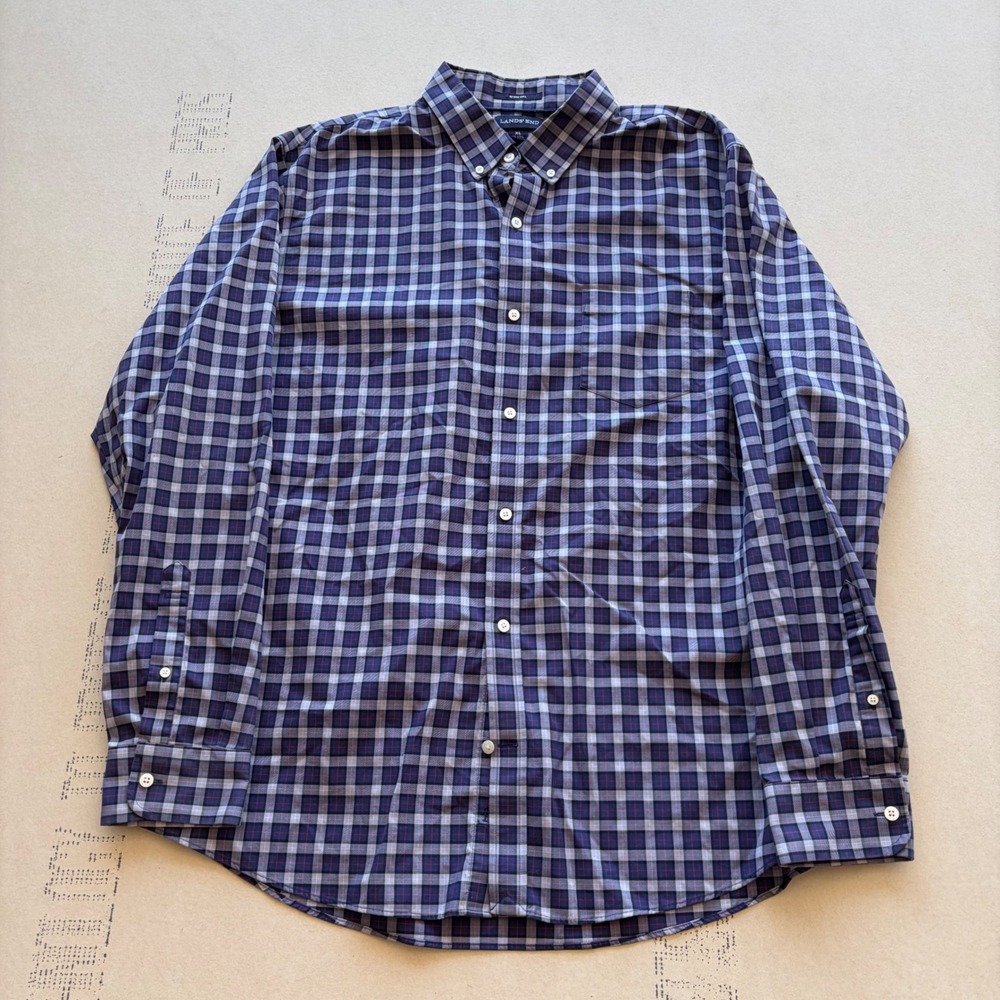 Y2K Lands End‎ Plaid Button Down Shirt